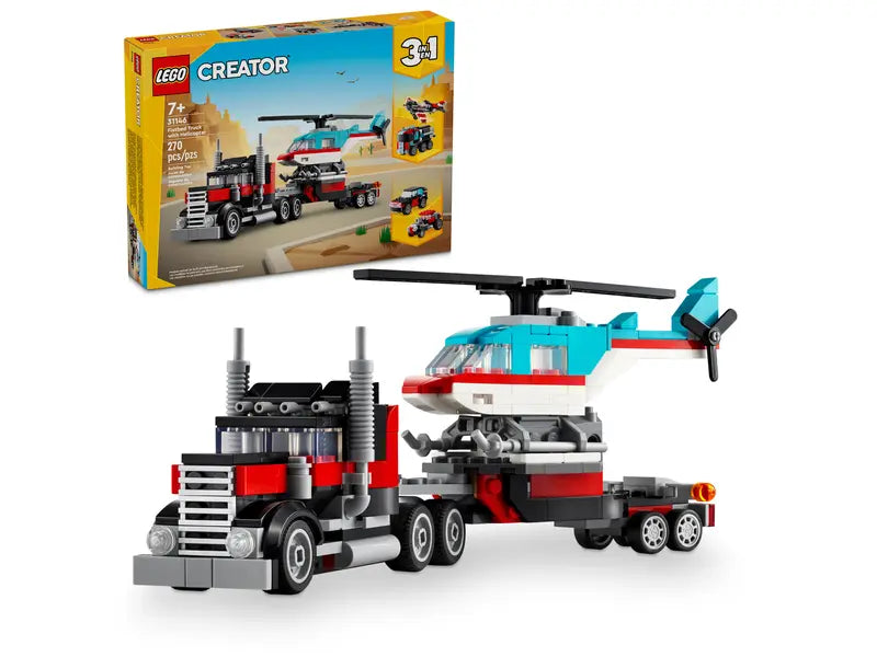 LEGO Creator 3-in-1 Flatbed Truck with Helicopter (31146)