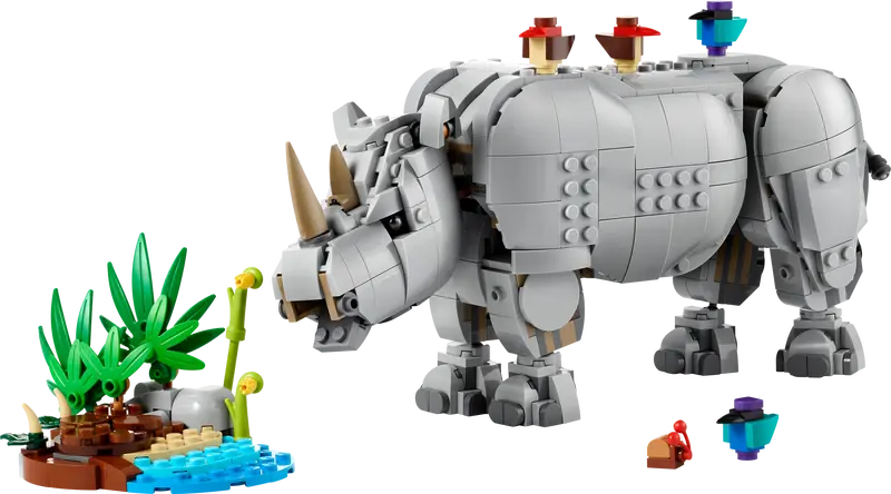 LEGO Creator 3-en-1 Wild Animals Majestueux rhinocéros avec des oiseaux (31171)