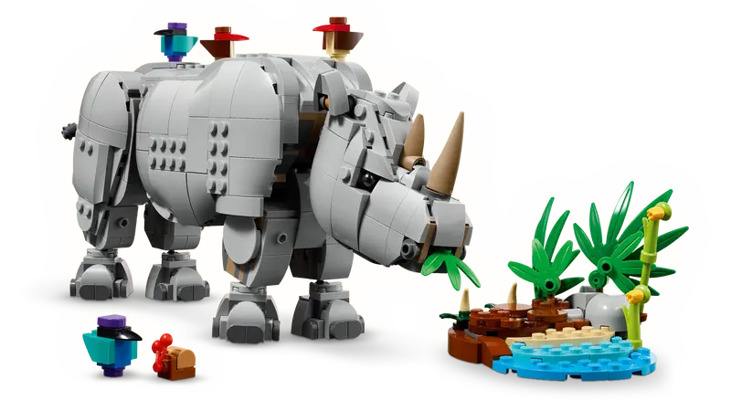 LEGO Creator 3-en-1 Wild Animals Majestueux rhinocéros avec des oiseaux (31171)