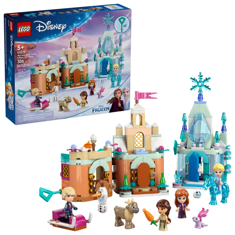 LEGO Disney Frozen Mini Castello di Arendelle e Palazzo di Ghiaccio di Elsa (43278)