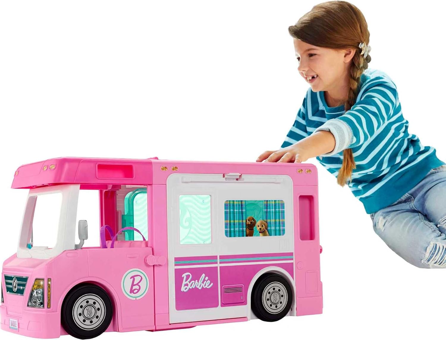 Barbie 3-in-1 DreamCamper + Barbie “It Takes Two” Malibu Camping Playset Bundle | Outdoor Adventure Gift Set | Ages 3+