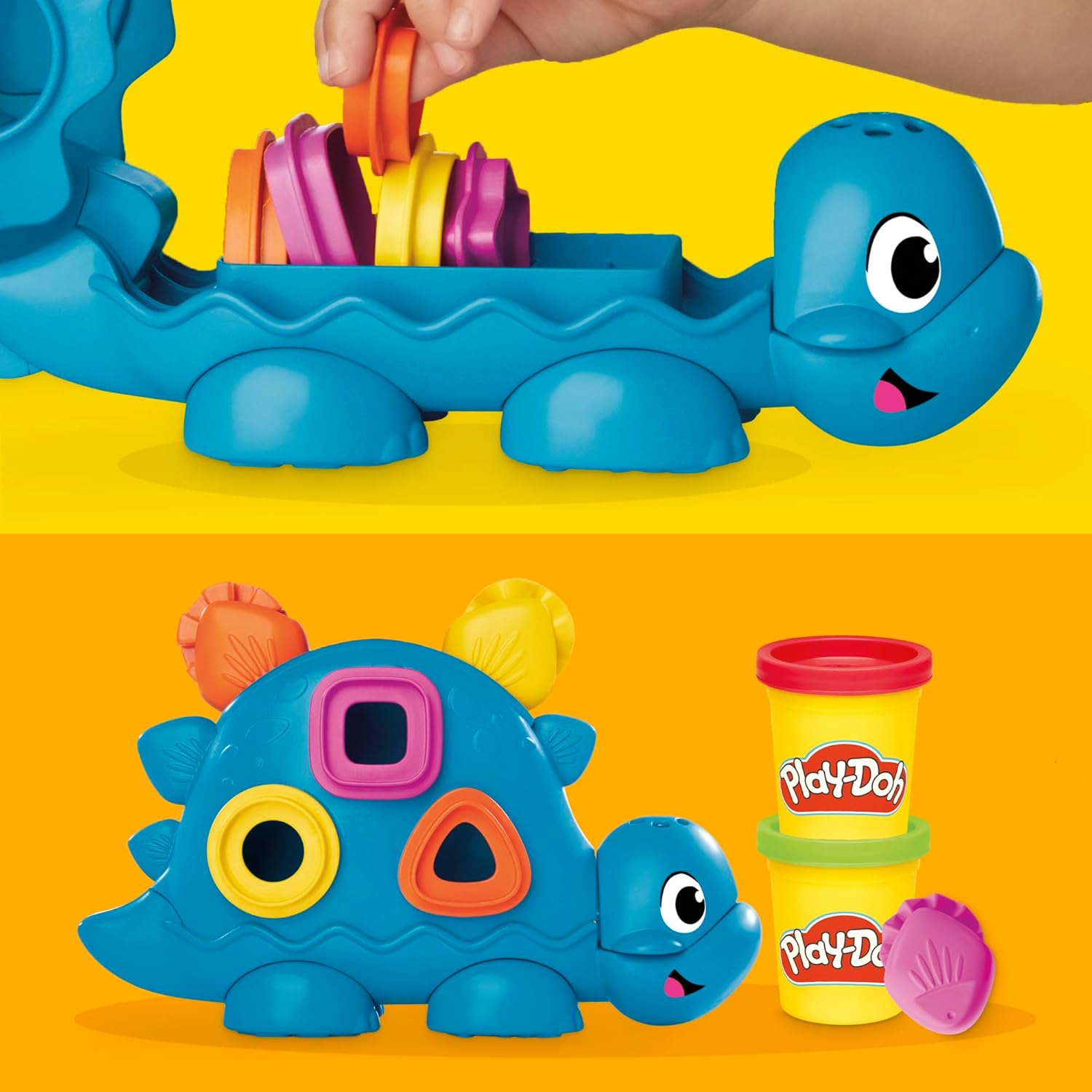 Play-Doh Formes et couleurs Dino Starter Set | Ensemble de jeu sensoriel dinosaure pour enfants à partir de 2 ans | 11 accessoires et 6 couleurs