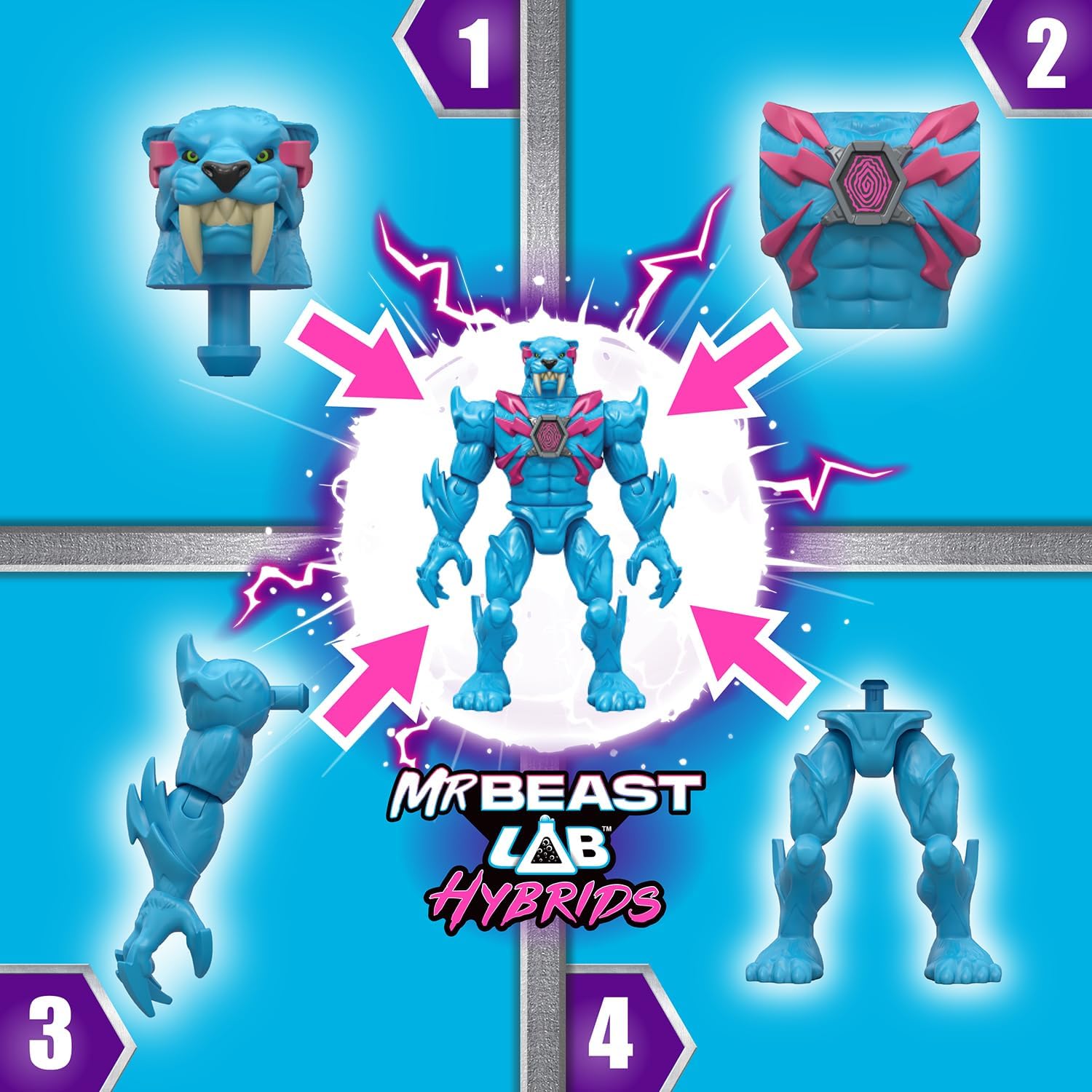 MrBeast Lab Hybrids Single Pack – Hyper Fusion Series | Mix, Match & Create Millions of Beasts!