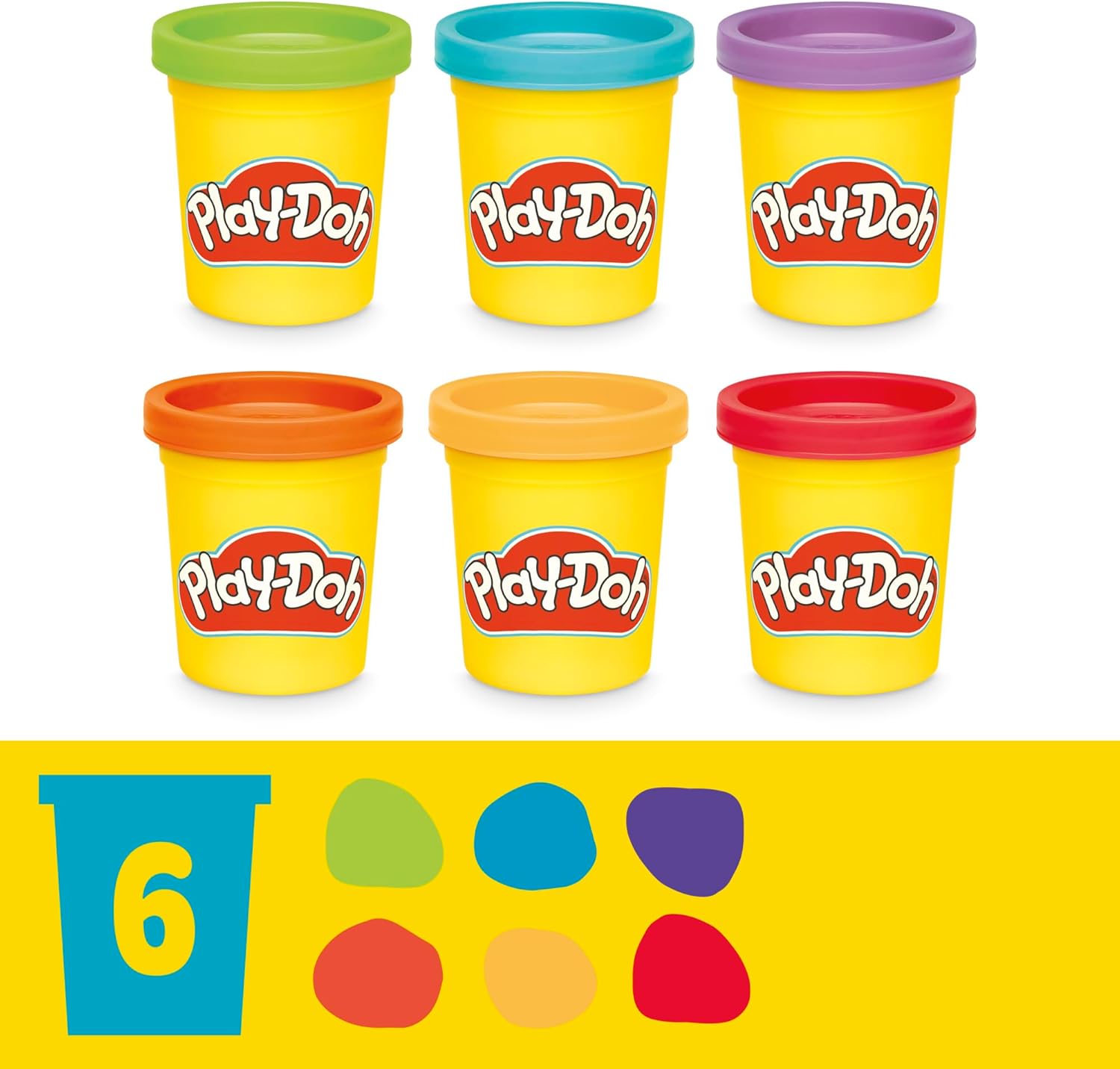 Play-Doh Formes et couleurs Dino Starter Set | Ensemble de jeu sensoriel dinosaure pour enfants à partir de 2 ans | 11 accessoires et 6 couleurs
