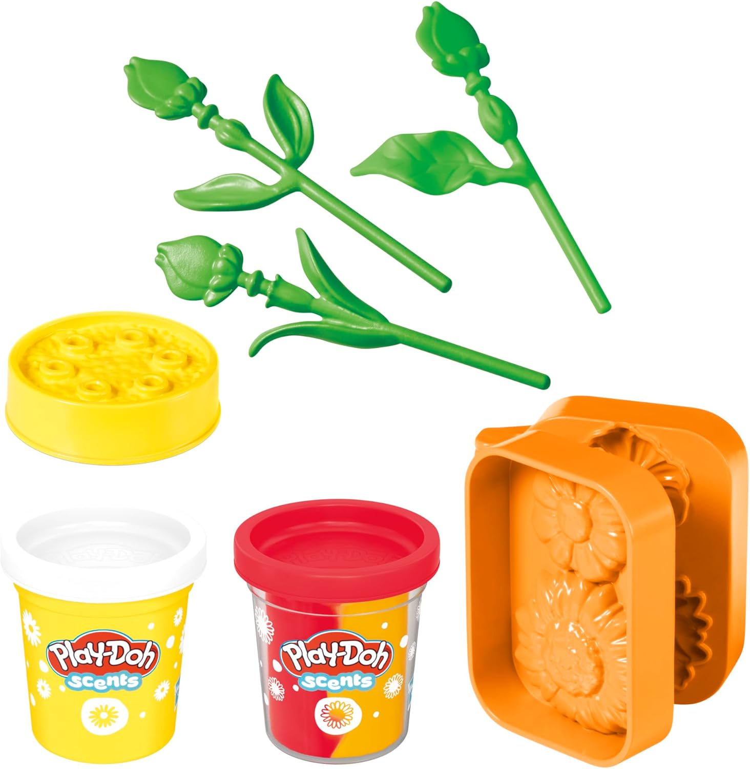 Play-Doh Blumenspielzeug „Sonnenblumen und Gänseblümchen“ | Modelliermasse mit Blumenduft | Kunst- und Bastelset für Kinder ab 3 Jahren
