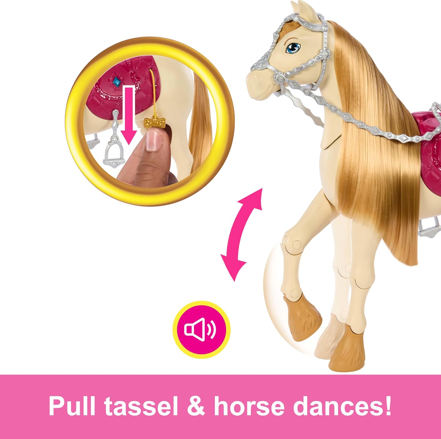 Barbie Cheval interactif avec sons et musique | Inspiré par Barbie Mysteries : La grande poursuite à cheval | 3 ans et plus