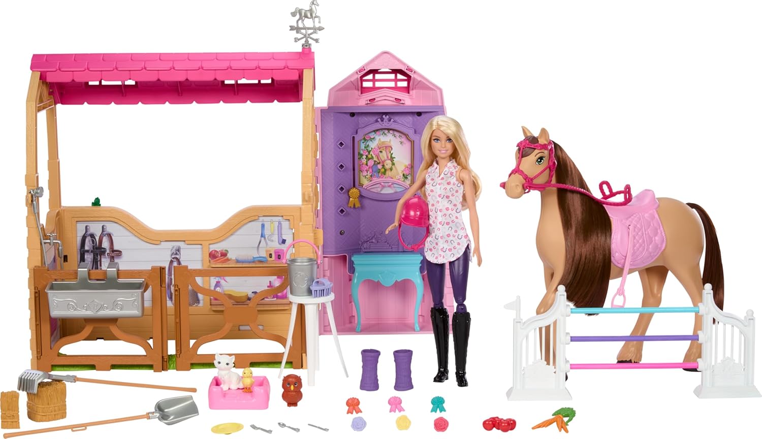 Barbie Stable Playset avec poupée et cheval | Inspiré par Barbie Mysteries : La grande poursuite à cheval | 3 ans et plus
