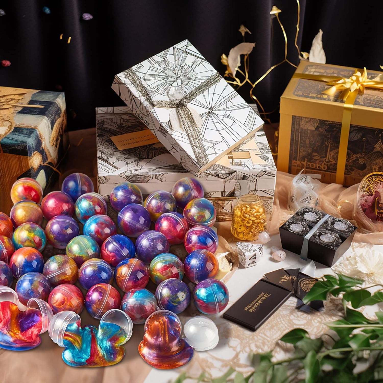 Galaxy Slime Kit | 36 Mini Slime Pack | Dehnbare, nicht klebende, wiederverwendbare Partygeschenke für Kinder im Alter von 5–12 Jahren | Geschenkset zum Valentinstag, zu Ostern oder im Klassenzimmer