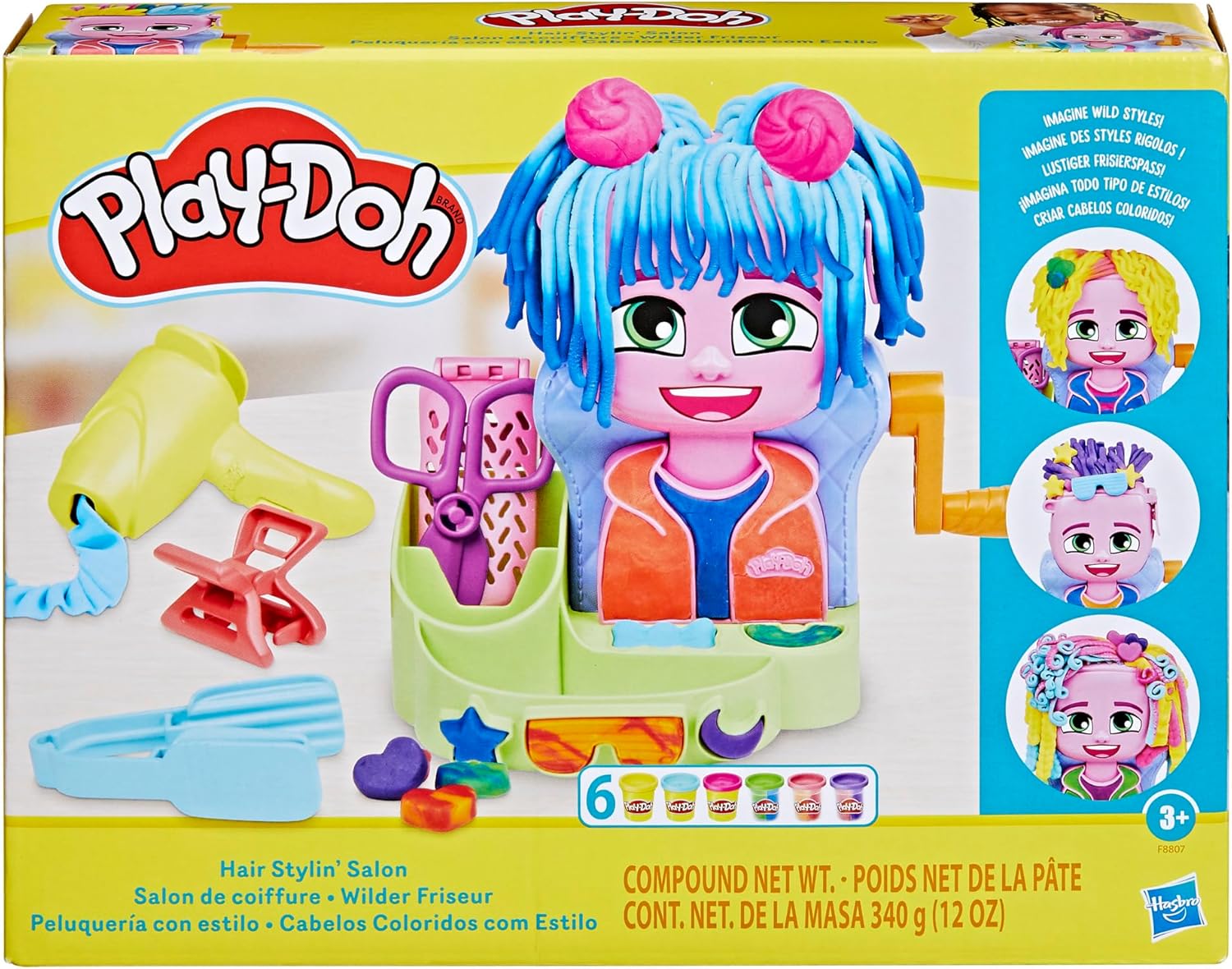 Play-Doh Friseursalon-Spielset | Erstellen Sie verrückte Frisuren mit 6 Play-Doh-Farben | Rollenspiel-Spielzeug für Kinder ab 3 Jahren