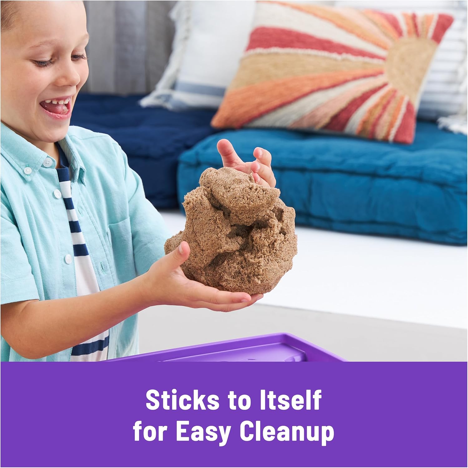 Kinetic Sand, Deluxe Beach Castle Playset with 1.13 kg Play Sand, Tools & Molds