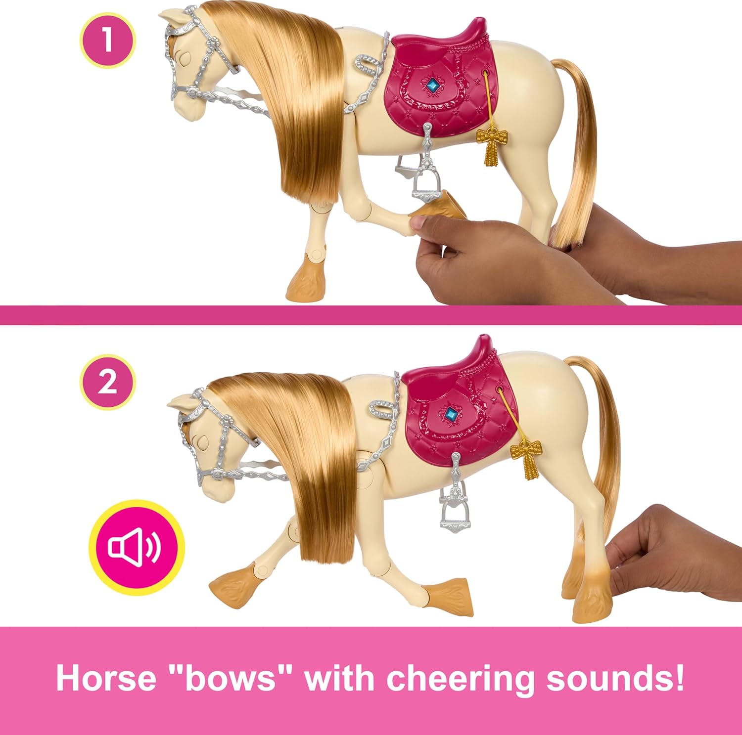 Barbie Cheval interactif avec sons et musique | Inspiré par Barbie Mysteries : La grande poursuite à cheval | 3 ans et plus