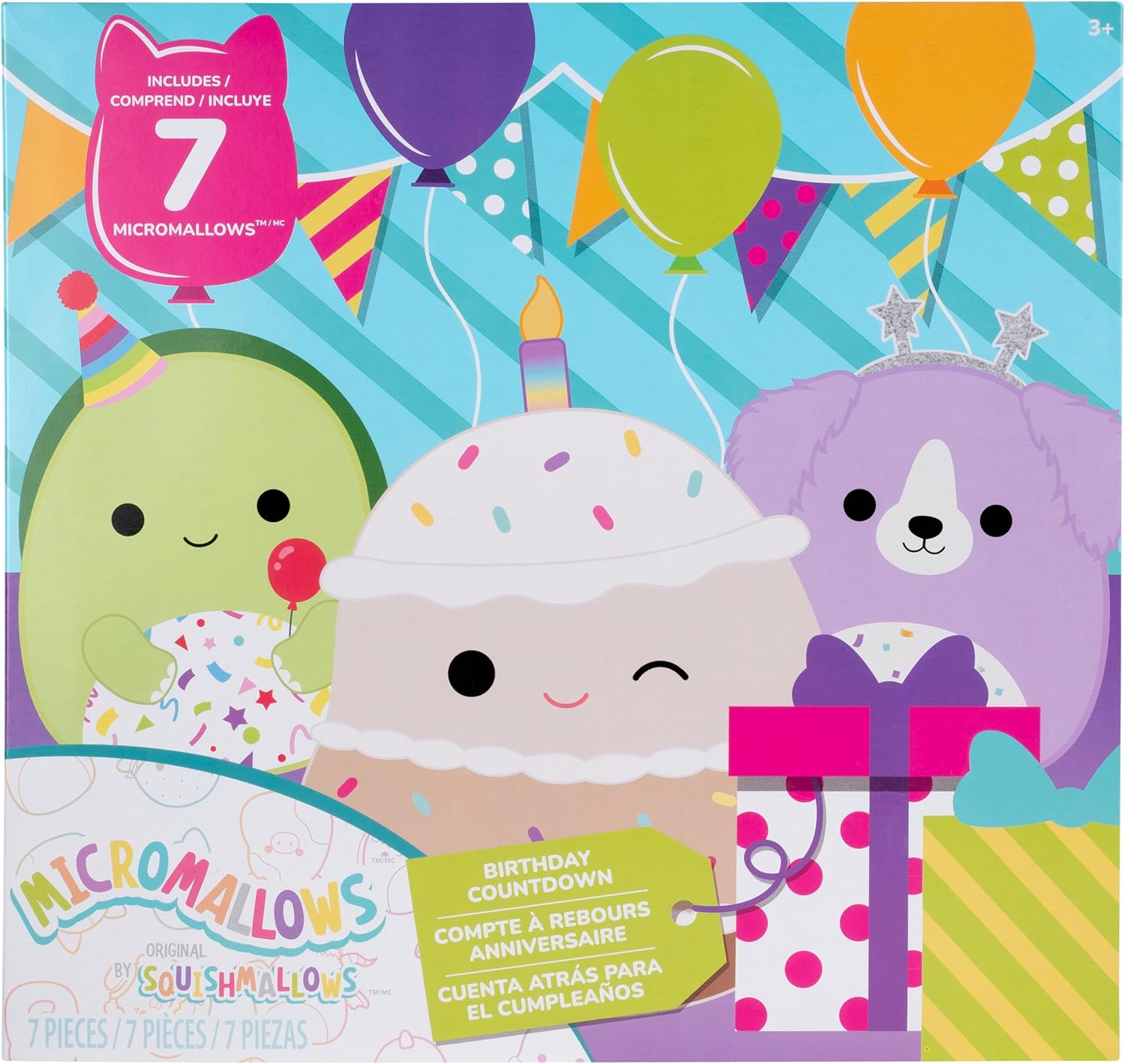 Squishmallows Micromallows peluche compleanno conto alla rovescia confezione da 7