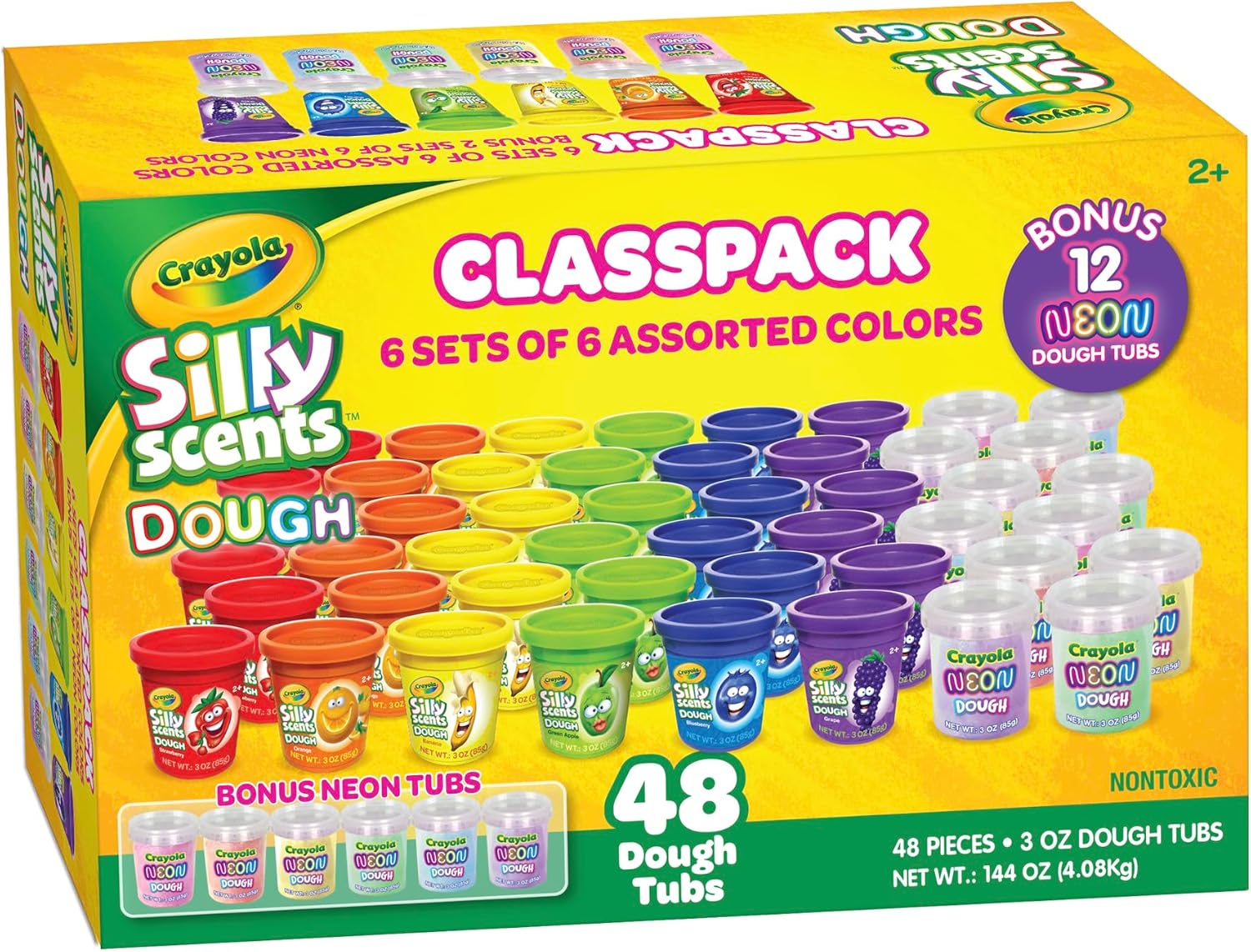 Crayola Silly Scents Play Dough 48-Pack | Scented & Neon Modeling Compound for Kids | Non-Toxic Party Favor Set for Ages 3+