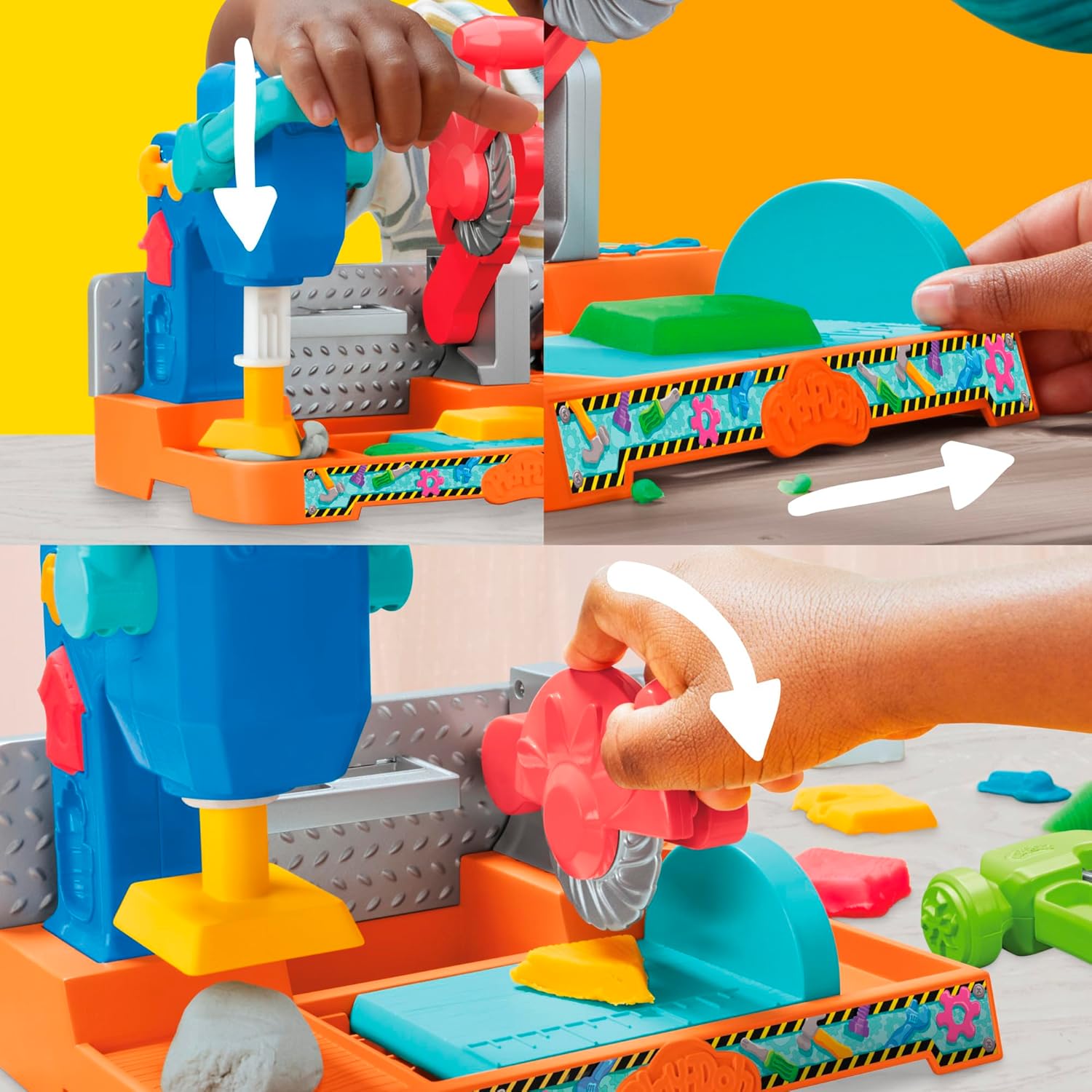 Set da gioco Play-Doh per banco attrezzi con timbri e seghe | Laboratorio di costruzione per bambini dai 3 anni in su