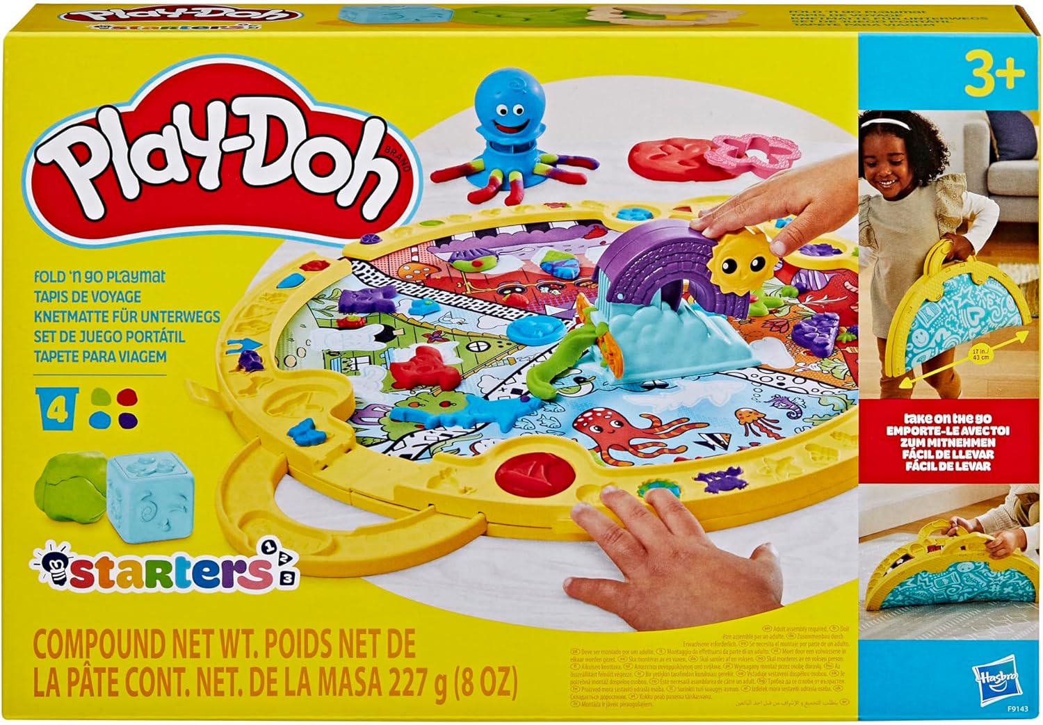 Play-Doh Fold & Go Spielmatten-Starterset | Tragbares Kunst- und Bastelset für Kinder ab 3 Jahren