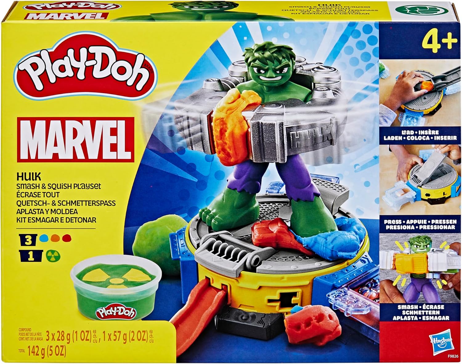Play-Doh Marvel Hulk Smash & Squish Spielset | Superhelden-Actionfigur und Smash-Tools für Kinder ab 4 Jahren
