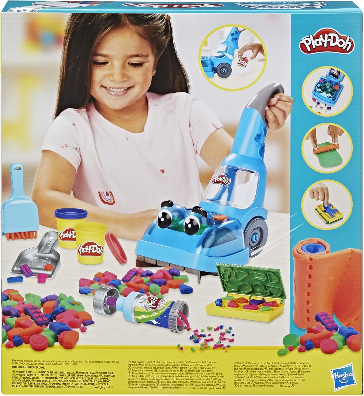 Play-Doh Zoom Zoom Vacuum Cleaner Toy | Kids Cleaning & Arts Set with 6 Accessories and 5 Play-Doh Colors | Ages 3+