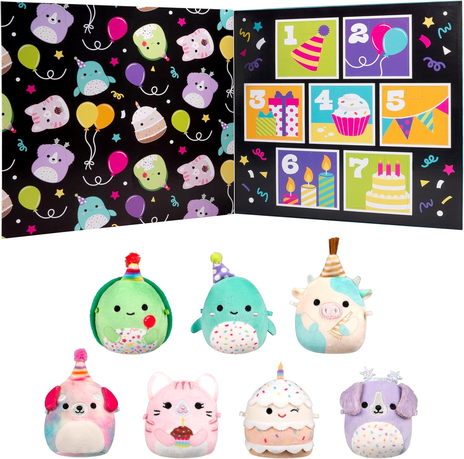 Squishmallows Micromallows peluche compleanno conto alla rovescia confezione da 7
