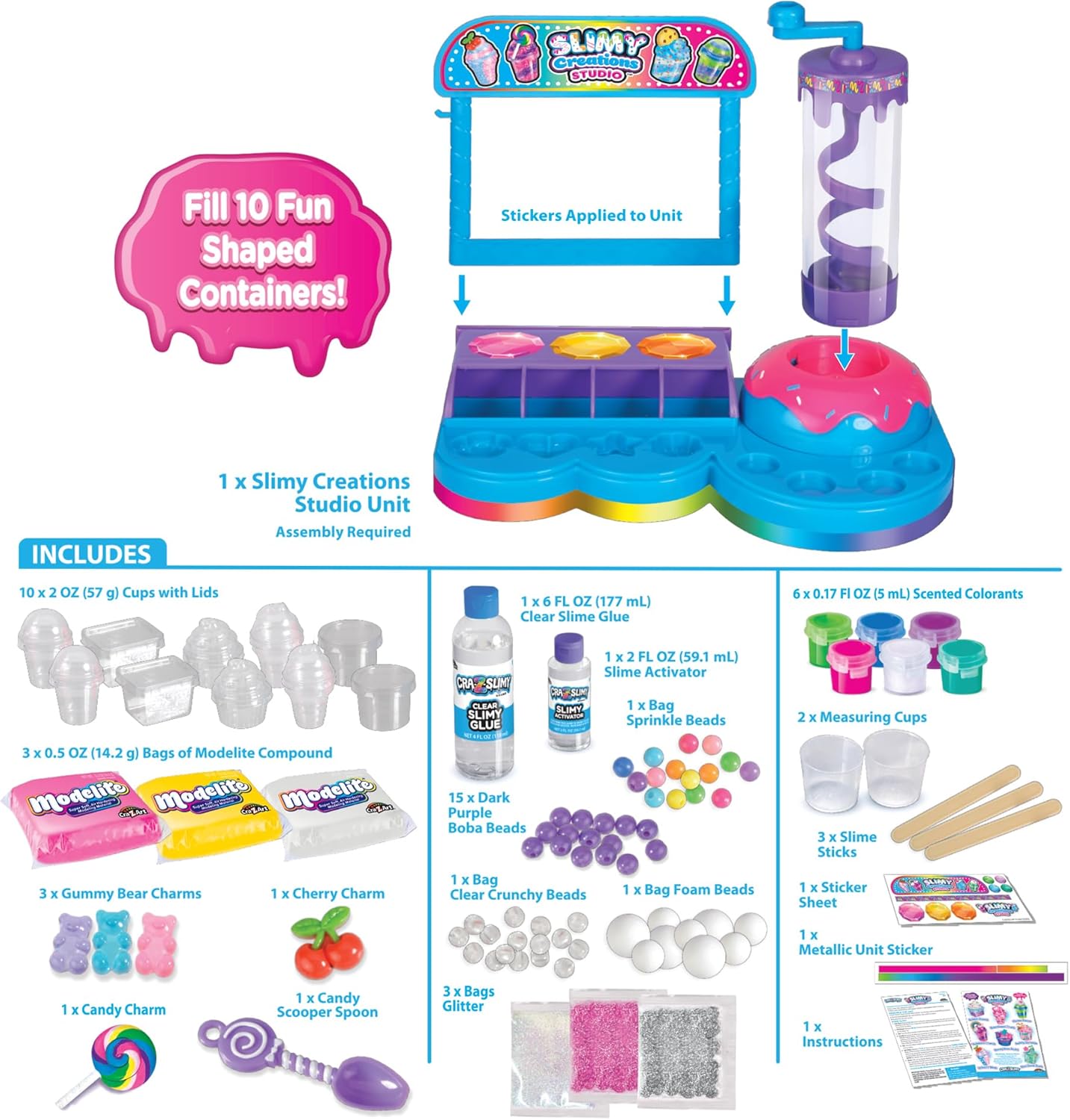 CRA-Z-Slimy Scented Slimy Creations Studio Colorful Slime Studio for Kids Ages 6+