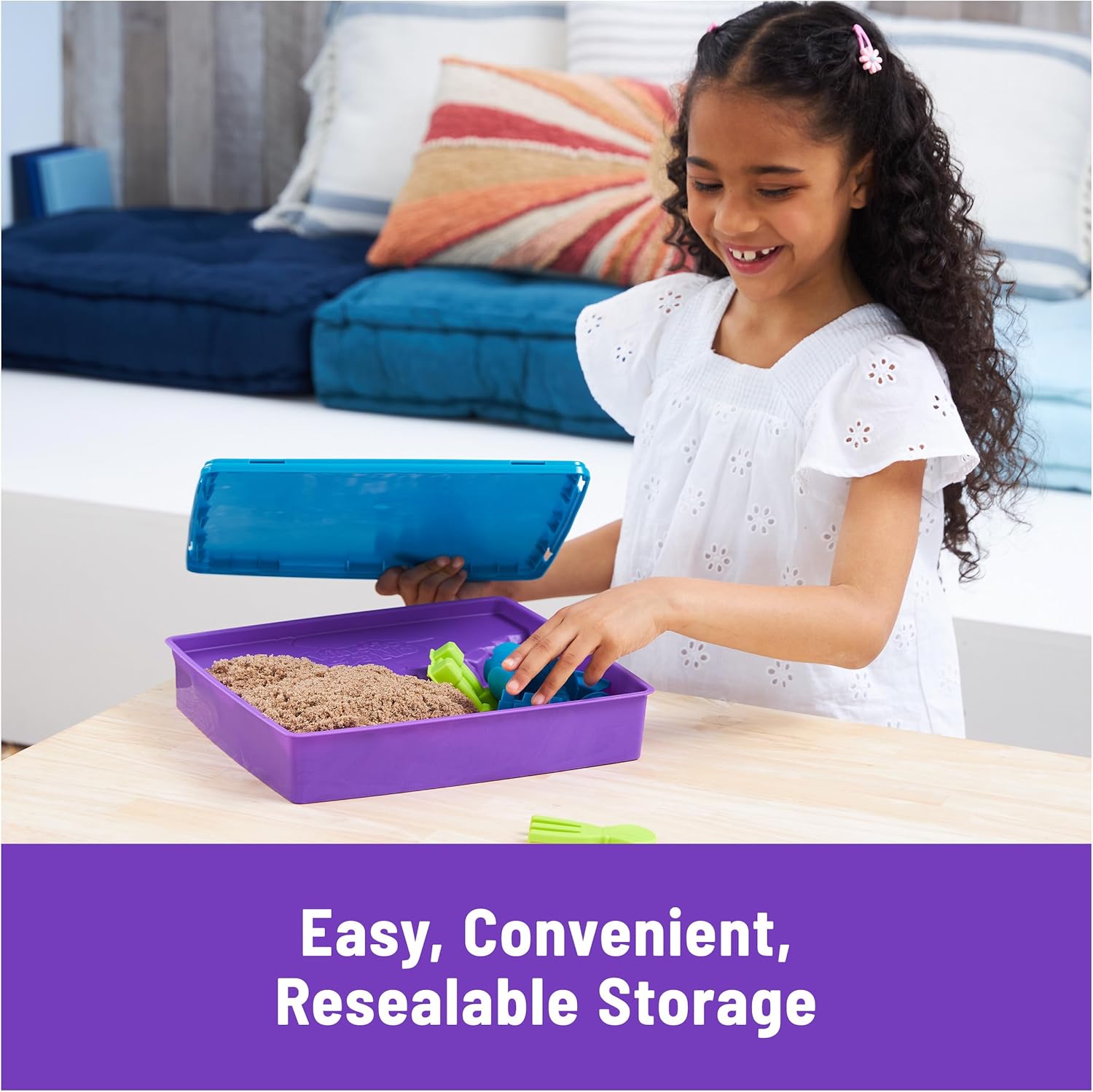 Kinetic Sand, Deluxe Beach Castle Playset with 1.13 kg Play Sand, Tools & Molds