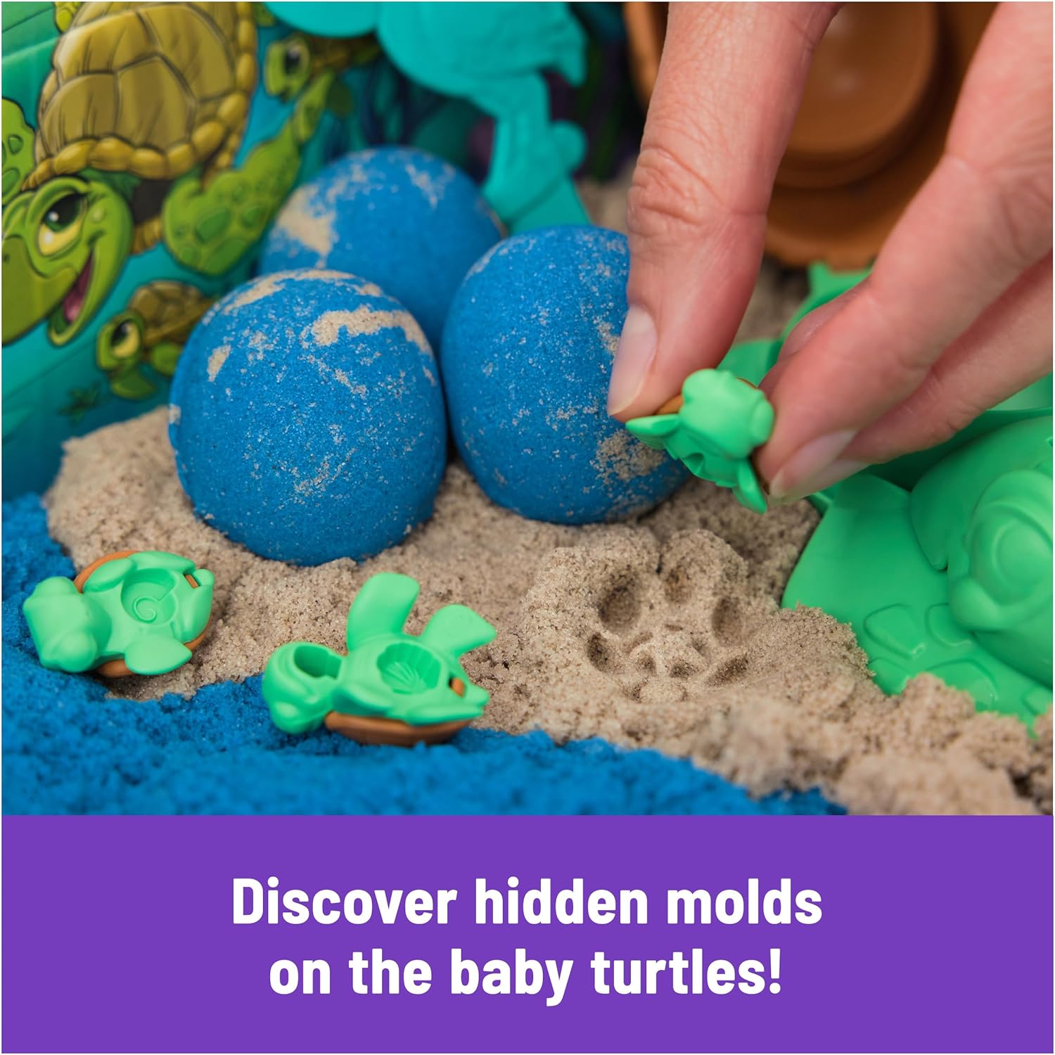 Kinetic Sand, Project Planet Turtle Beach with 396g Play Sand, Tools & Molds
