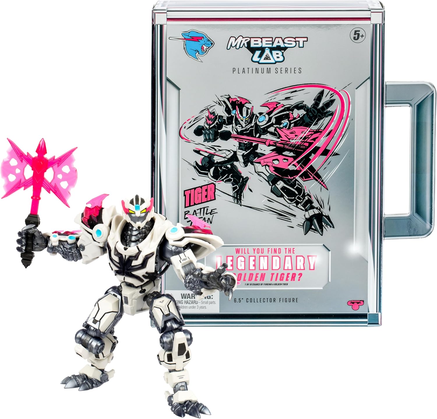 MrBeast Lab – Figura da collezione Tiger Battle Titan della serie Platinum