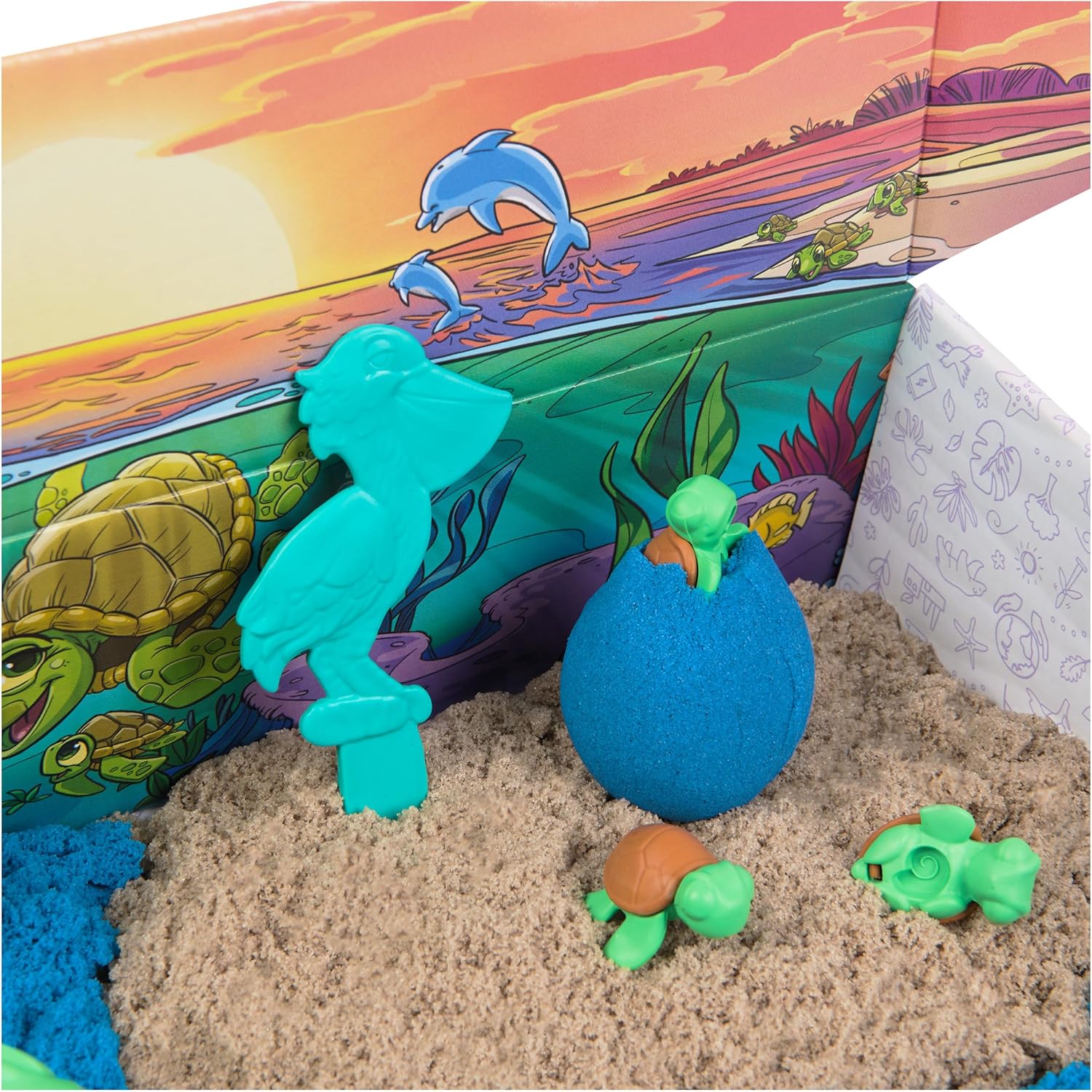 Kinetic Sand, Project Planet Turtle Beach with 396g Play Sand, Tools & Molds
