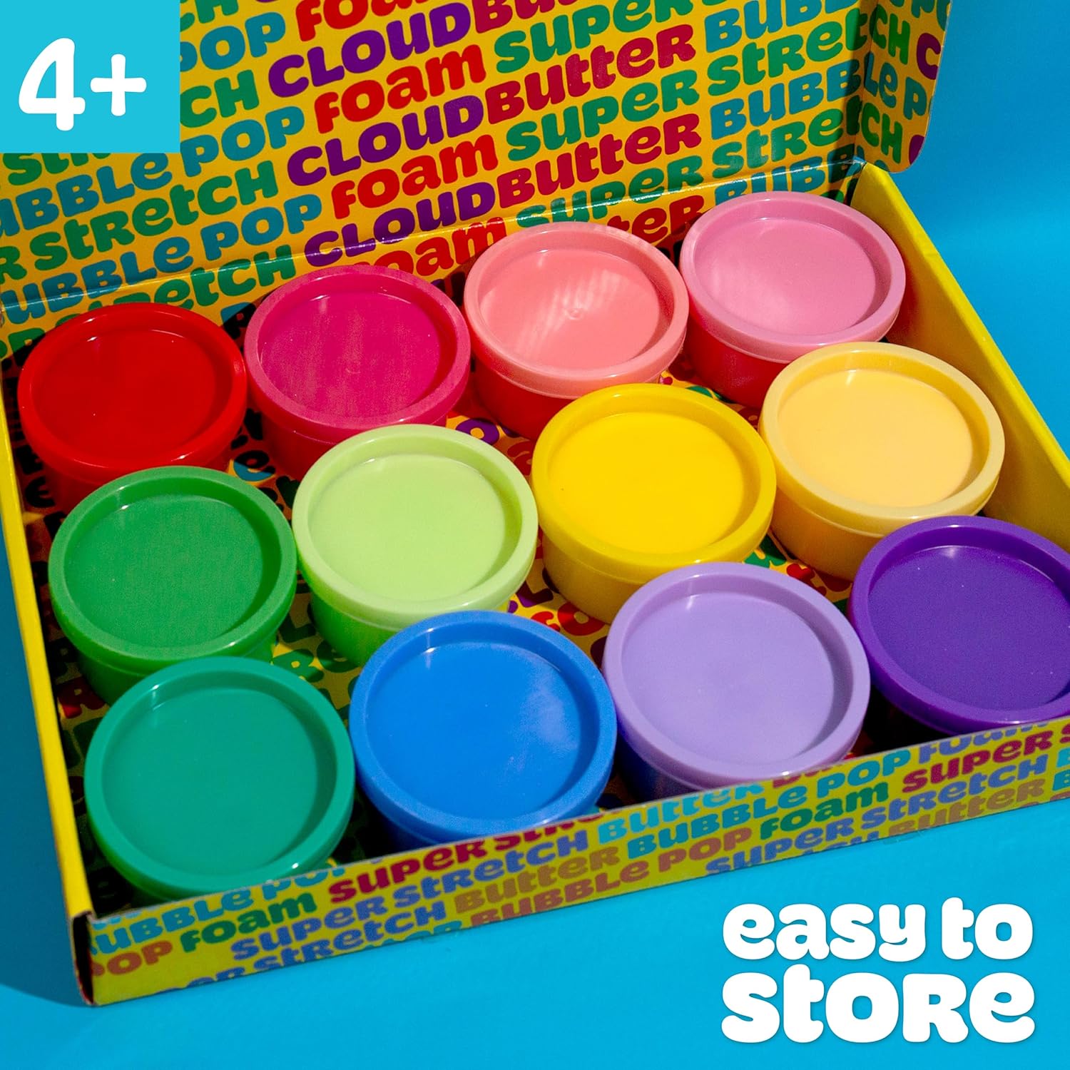 Play-Doh Super Stretch 12er-Pack | Sortenset mit 12 Farben | Sensorisches Verbundset für Kinder im Alter von 8–12 Jahren