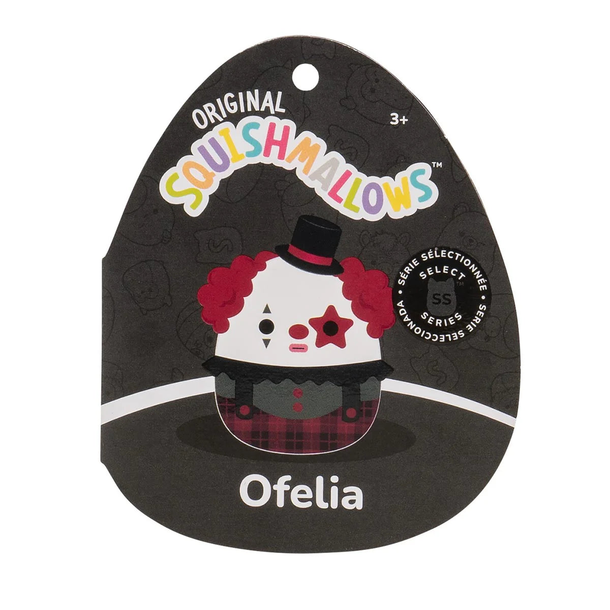 Squishmallows Halloween Ofelia il clown gotico rosso e nero