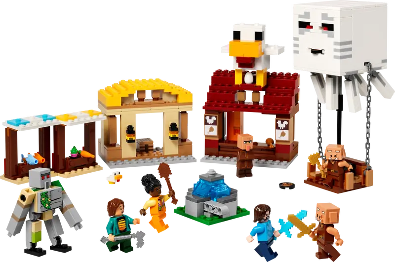 LEGO Minecraft Ghast Balloon Village Attack