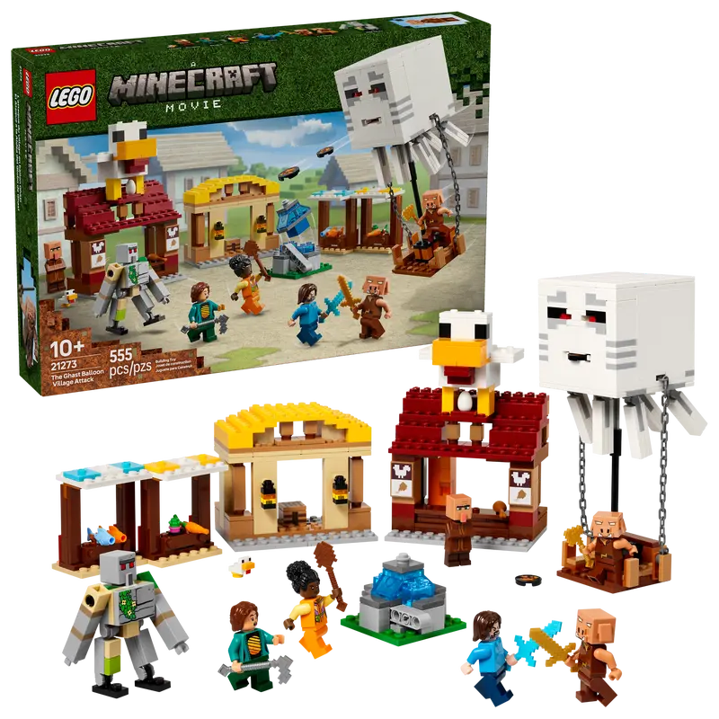 LEGO Minecraft Ghast Balloon Village Attack