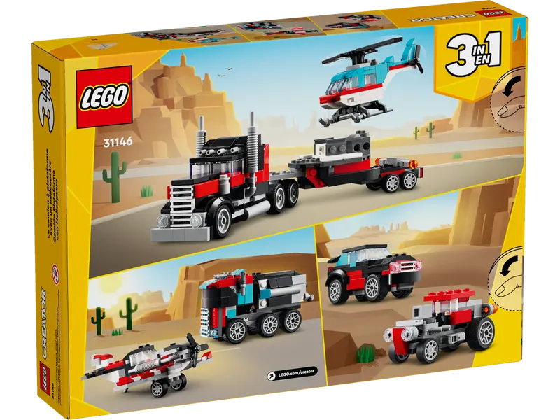 LEGO Creator 3-in-1 Flatbed Truck with Helicopter (31146)