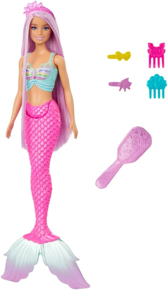 Barbie Mermaid Doll With 18 cm Long Pastel Pink Hair