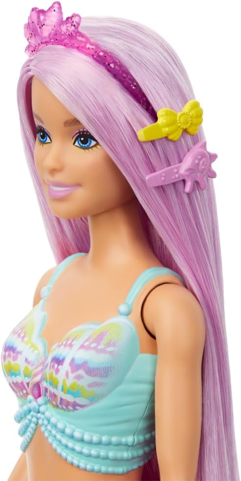 Barbie Mermaid Doll With 18 cm Long Pastel Pink Hair