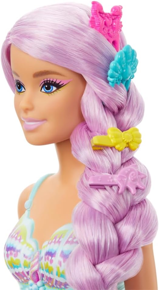Barbie Mermaid Doll With 18 cm Long Pastel Pink Hair