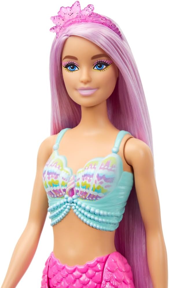 Barbie Mermaid Doll With 18 cm Long Pastel Pink Hair