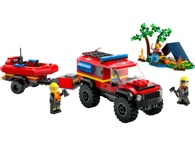 LEGO City 4x4 Fire Truck with Rescue Boat (60412)