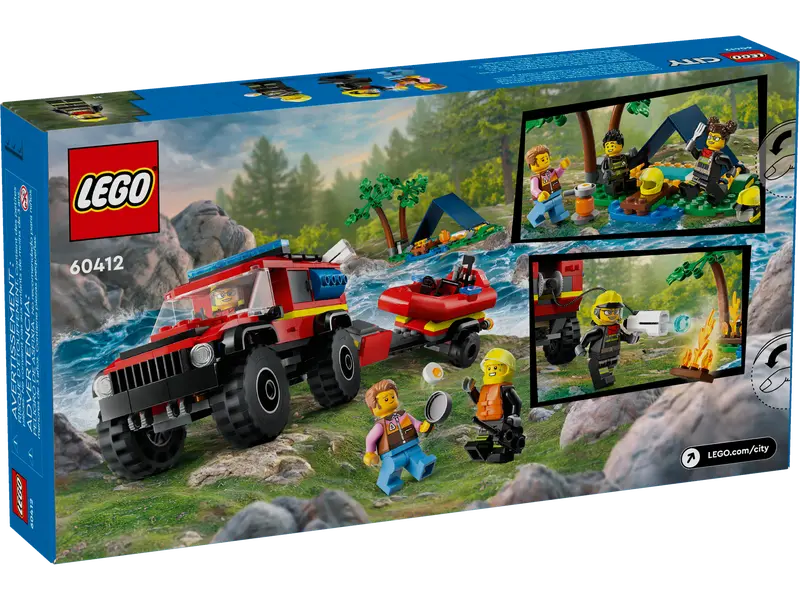 LEGO City 4x4 Fire Truck with Rescue Boat (60412)
