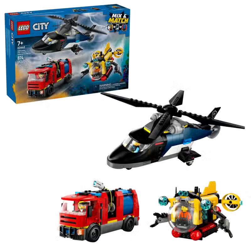 LEGO City Remix Helicopter, Fire Truck and Submarine (60462)