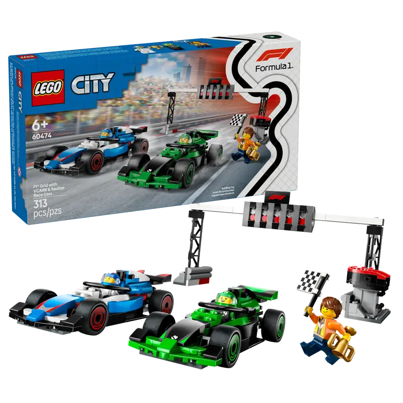 LEGO City F1 Grid with VCARB and Sauber Racing Cars (60474)