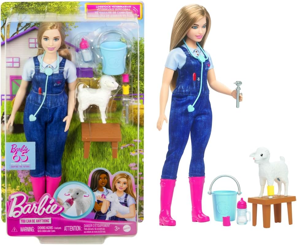 Barbie 65th Anniversary Farm Veterinarian Doll & Accessories Set