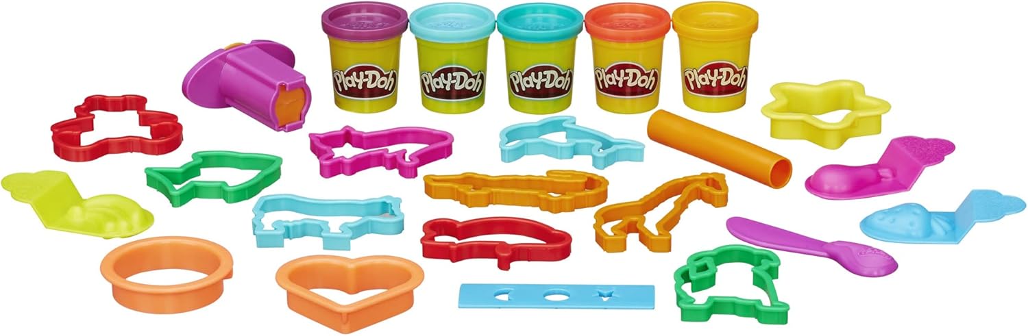 Play-Doh Fun Tub Set | 19 Accessories, 5 Colors & Reusable Storage Container | Ages 3+