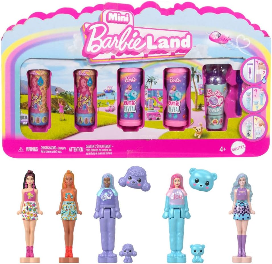 Barbie Mini Barbie Land 5-Pack Pop Reveal Dolls