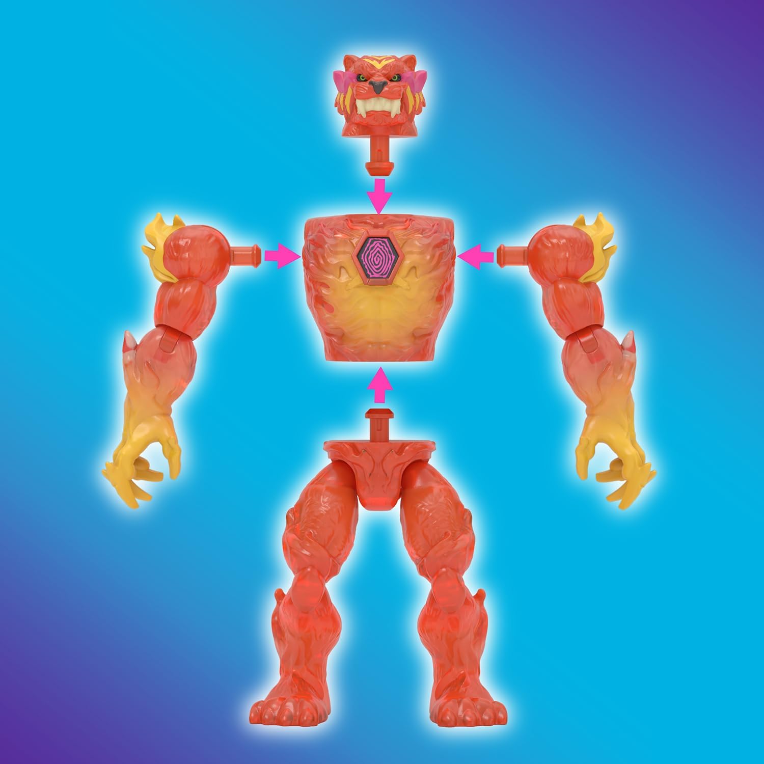 MrBeast Lab Hybrids Mega Pack – Hyper Fusion Series | Create 5 Mix & Match Figures + Mega Torso Panther