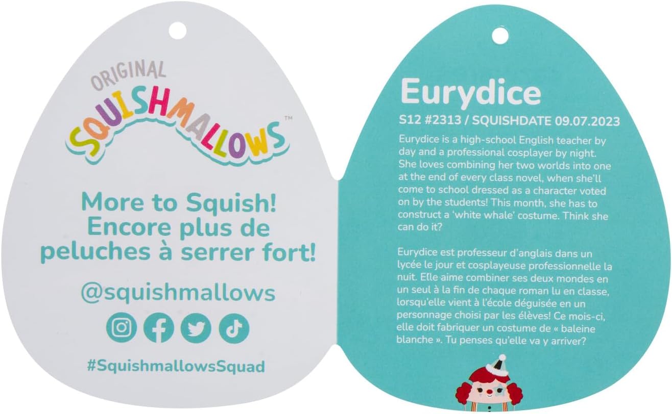 Squishmallows Halloween Eurydice Clown with Teal Star Eye Patch