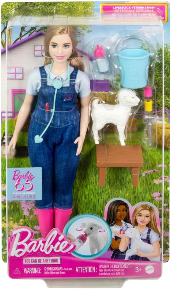 Barbie 65th Anniversary Farm Veterinarian Doll & Accessories Set