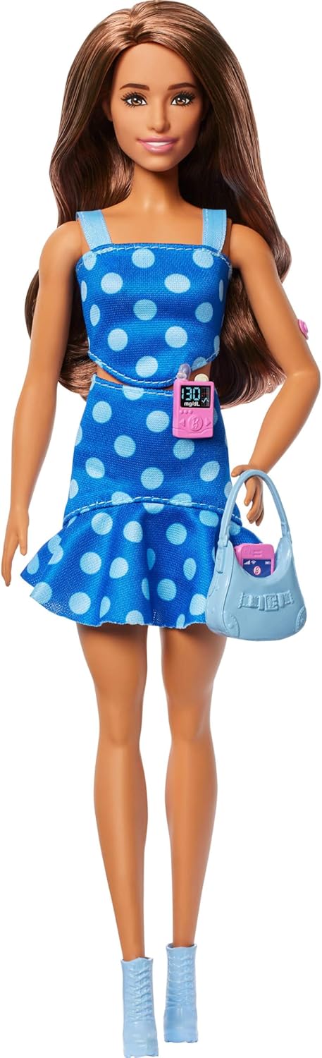 Barbie Fashionistas Doll With Blue Polka Top and Matching Skirt