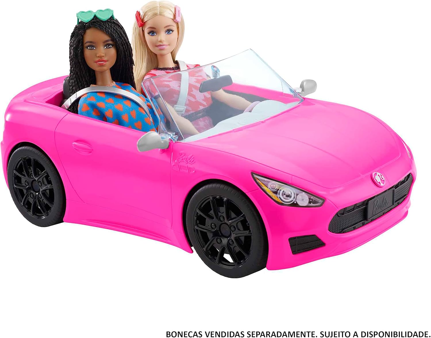 Barbie Convertible 2-Seater Vehicle | Pink Car with Rolling Wheels | Ages 3–7