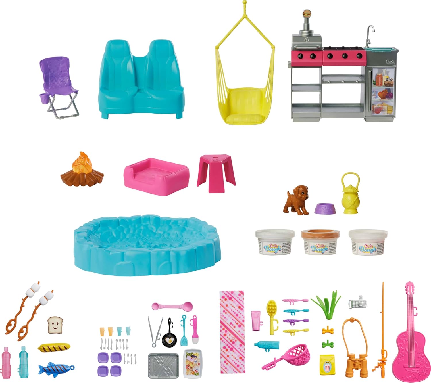 Barbie Dream Camper (2025 Edition) | Roof Tent, Swing Chair, Fishing Pond & 60+ Accessories | Ages 3+
