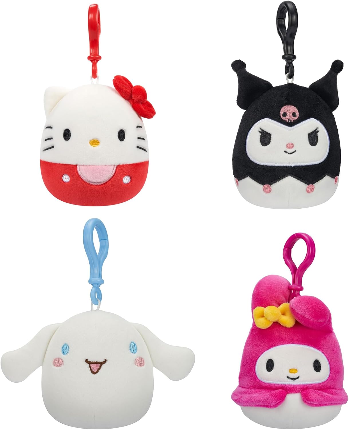 Squishmallows Hello Kitty and Friends Cinnamoroll, Hello Kitty, Kuromi, + My Melody 4-Pack